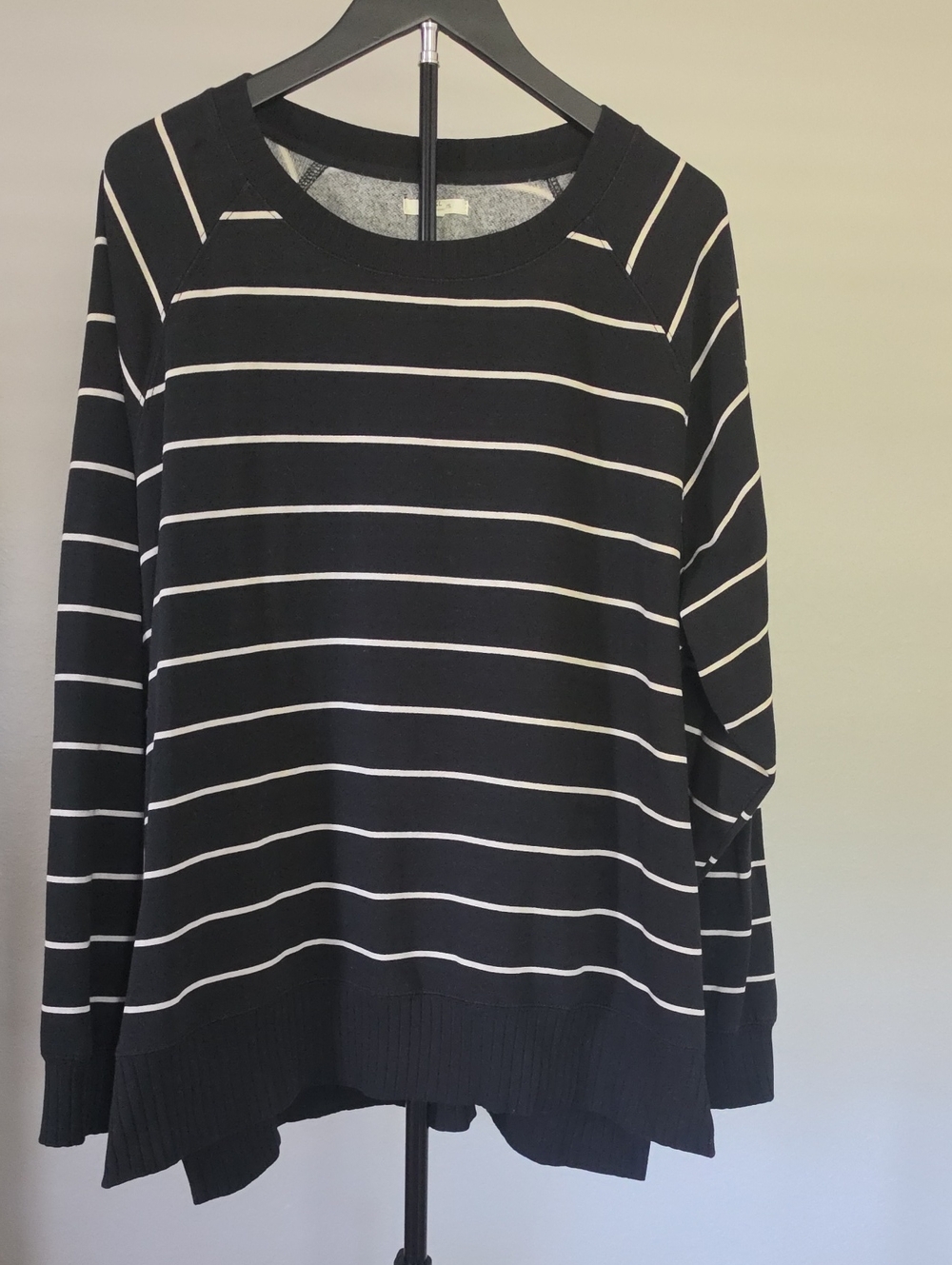 Maurices Black and White Striped Crewneck Sweater